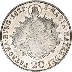 Ferdinand V. (1835-1848), 20 kr. 1839 B - Madona, tém.