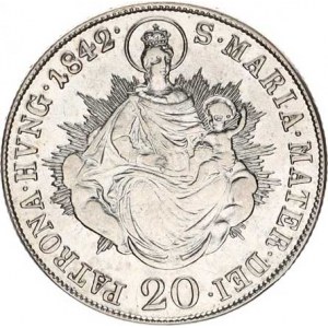 Ferdinand V. (1835-1848), 20 kr. 1842 B