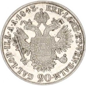 Ferdinand V. (1835-1848), 20 kr. 1843 A R