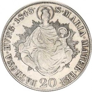 Ferdinand V. (1835-1848), 20 kr. 1843 B, nep. just., tém.