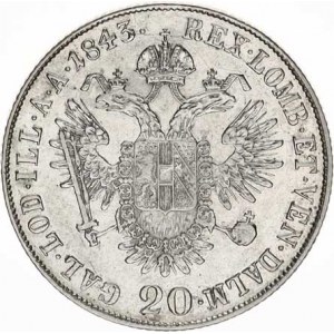 Ferdinand V. (1835-1848), 20 kr. 1843 M R