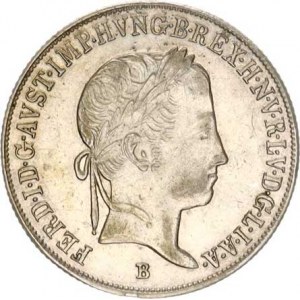 Ferdinand V. (1835-1848), 20 kr. 1845 B, lakován