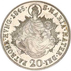 Ferdinand V. (1835-1848), 20 kr. 1845 B, lakován