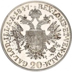 Ferdinand V. (1835-1848), 20 kr. 1847 A R (rv. tém. proof)