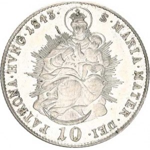 Ferdinand V. (1835-1848), 10 kr. 1843 B, vada stř. v av., jinak