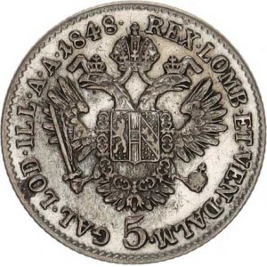 Ferdinand V. (1835-1848), 5 kr. 1848 A, tém.