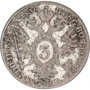 Ferdinand V. (1835-1848), 3 kr. 1836 A - FERDINANDVS RR