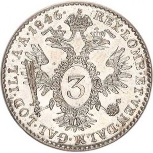 Ferdinand V. (1835-1848), 3 kr. 1846 A