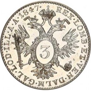 Ferdinand V. (1835-1848), 3 kr. 1847 C