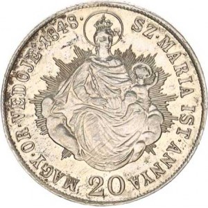 Revoluce 1848-1849, 20 kr. 1848 KB, mírně just.