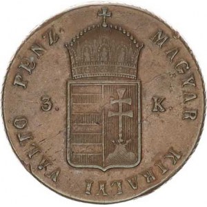 Revoluce 1848-1849, Három = 3 Krajczár 1849 NB, dr. hr., tém.
