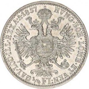 František Josef I.(1848-1918), 1/4 Zlatník 1857 A R