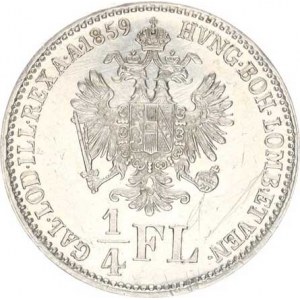 František Josef I.(1848-1918), 1/4 Zlatník 1859 B, rysky, jinak