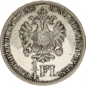 František Josef I.(1848-1918), 1/4 Zlatník 1862 V R