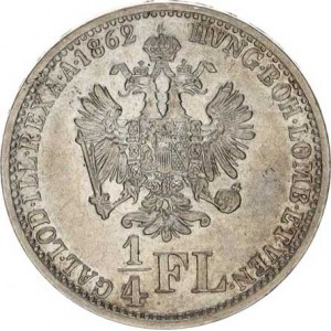 František Josef I.(1848-1918), 1/4 Zlatník 1862 V R