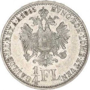 František Josef I.(1848-1918), 1/4 Zlatník 1865 A RR