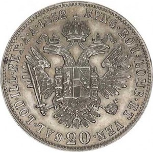 František Josef I.(1848-1918), 20 kr. 1852 A - hlava vpravo