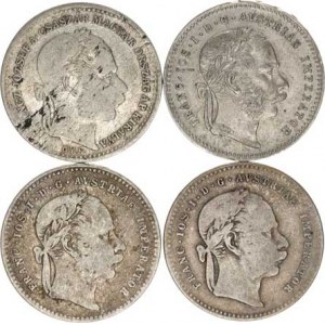 František Josef I.(1848-1918), 20 kr. 1868, 1869, 1870 vše b.zn., +1869 GYF 4 ks