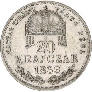 František Josef I.(1848-1918), 20 kr. 1869 KB R