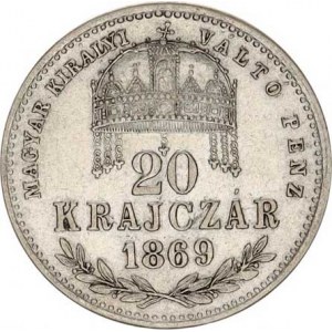 František Josef I.(1848-1918), 20 kr. 1869 GYF RR