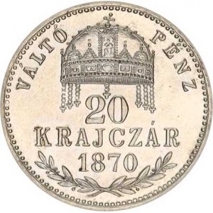 František Josef I.(1848-1918), 20 kr. 1870 KB R