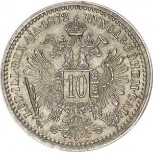 František Josef I.(1848-1918), 10 kr. 1872 b.zn.