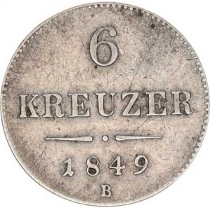 František Josef I.(1848-1918), 6 kr. 1849 B RR