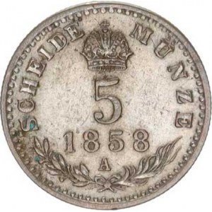 František Josef I.(1848-1918), 5 kr. 1858 A, tém.