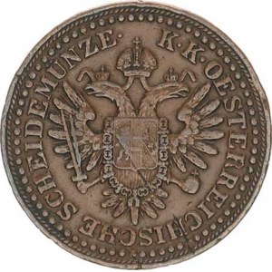 František Josef I.(1848-1918), 3 kr. 1851 - chybí značka (A?), vada stř., dr. hr.