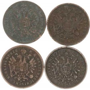 František Josef I.(1848-1918), 1 kr. 1878, 1881, 1885, 1891 vše b.zn. 4 ks