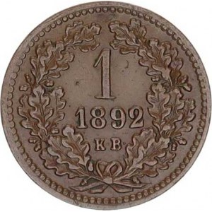 František Josef I.(1848-1918), 1 kr. 1892 KB R