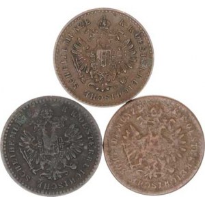 František Josef I.(1848-1918), 5/10 kr. 1858 A, 1860 A, 1881 b.zn. 3 ks