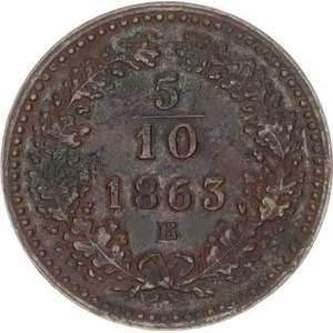 František Josef I.(1848-1918), 5/10 kr. 1863 B R