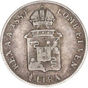 František Josef I.(1848-1918), 1/2 Lira 1854 V RR