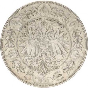 František Josef I.(1848-1918), 5 Koruna 1900 b.zn.