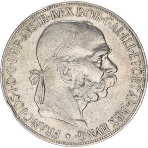 František Josef I.(1848-1918), 5 Koruna 1907 b.zn., tém.