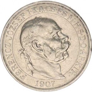 František Josef I.(1848-1918), 5 Koruna 1907 KB - korunovační