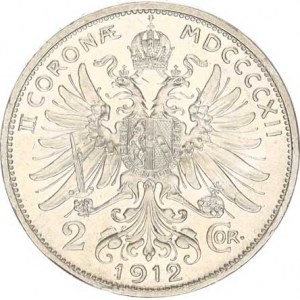 František Josef I.(1848-1918), 2 Koruna 1912 b.zn. sbírkový stav