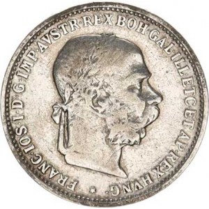 František Josef I.(1848-1918), 1 Koruna 1892 b.zn. R 4,88g, vada stř.