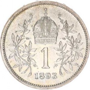 František Josef I.(1848-1918), 1 Koruna 1893 b.zn.