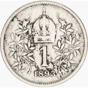 František Josef I.(1848-1918), 1 Koruna 1893 b.zn.