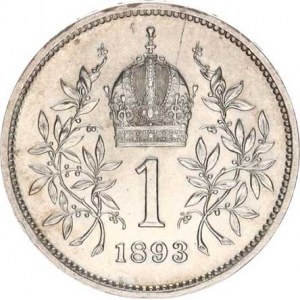 František Josef I.(1848-1918), 1 Koruna 1893 b.zn.