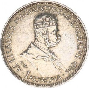 František Josef I.(1848-1918), 1 Koruna 1896 KB - Mileniová
