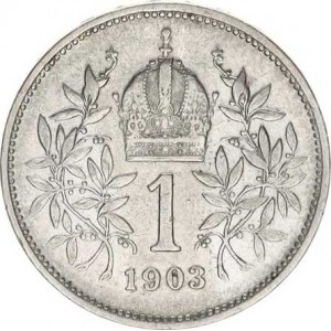 František Josef I.(1848-1918), 1 Koruna 1903 b.zn.