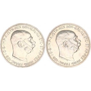 František Josef I.(1848-1918), 1 Koruna 1913, 1914 obě b.zn. 2 ks