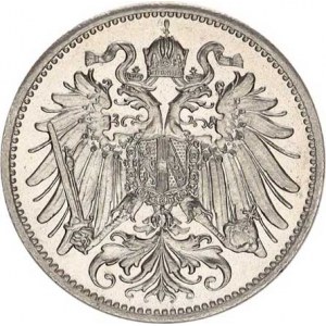 František Josef I.(1848-1918), 20 hal. 1909 b.zn. exklusivní stav, tém.