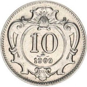 František Josef I.(1848-1918), 10 hal. 1909 b.zn.