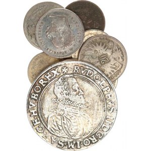 František Josef I.(1848-1918), Konvolut: 8 ks Ag mincí + 1/2 kr. 1851 B; +Al kopie tolaru Rudol