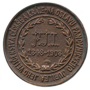 Medaile Františka Josefa I.(1848-1918), Jubilejní výstava hospodářsko-průmyslová v Kroměříži 1908,