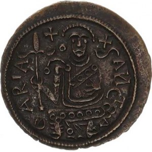 Béla III. (1173-1296), Cu mince byzantského typu, dvě korun. trůnící postavy / Madona